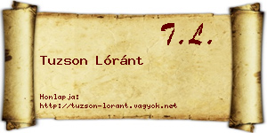 Tuzson Lóránt névjegykártya