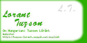 lorant tuzson business card