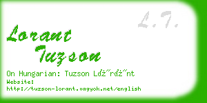 lorant tuzson business card